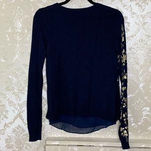 Lucky Brand Sweaters - Lucky Brand Gold Foil Leaf Print Layered Sweater Lucky Brand Sweaters - Lucky Brand Gold Foil Leaf Print Layered Sweater